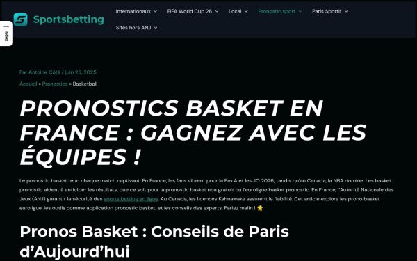 Meilleurs sites de pronostics de basketball en France : notre verdict 2026